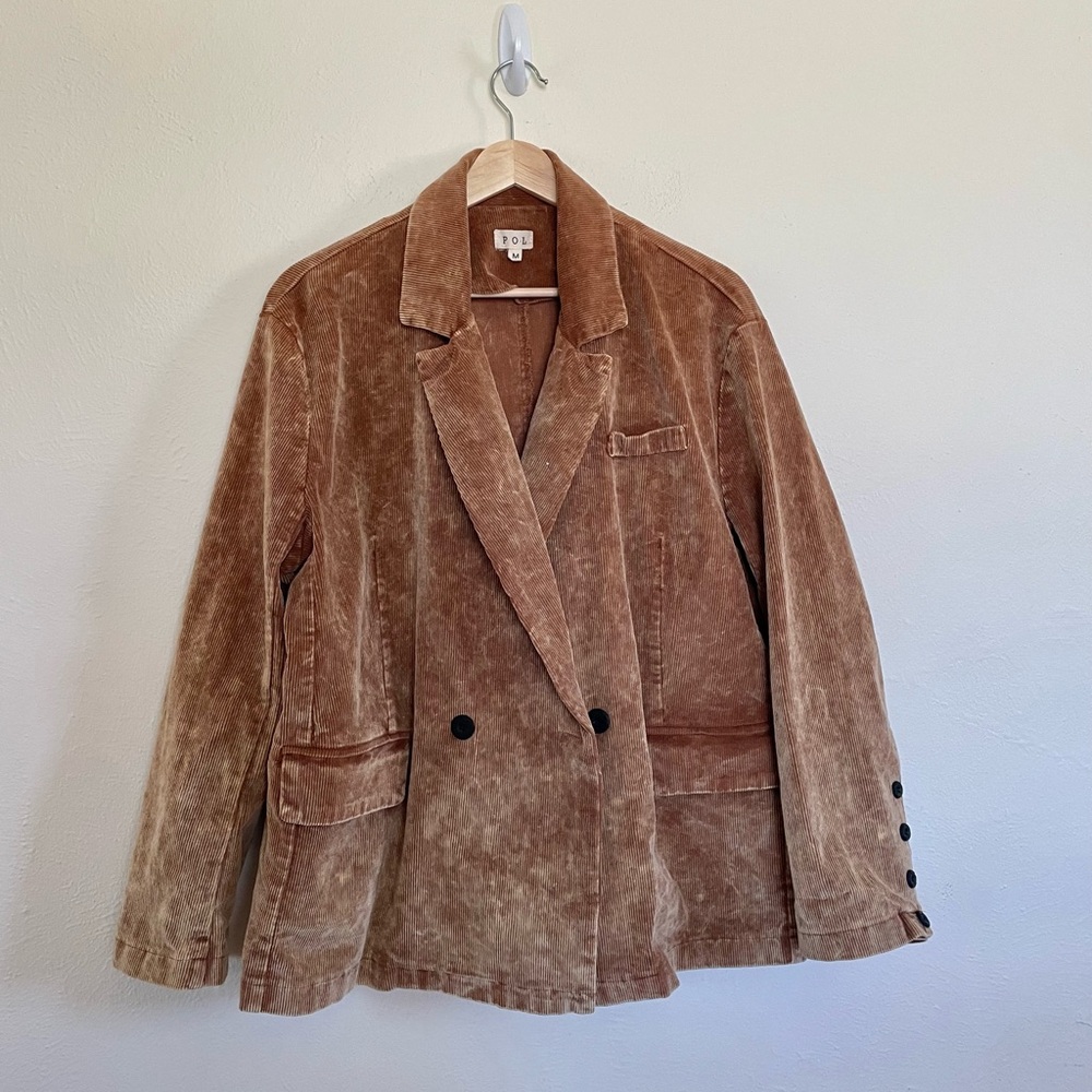 🌱POL Brown Corduroy  Oversized Blazer Jacket